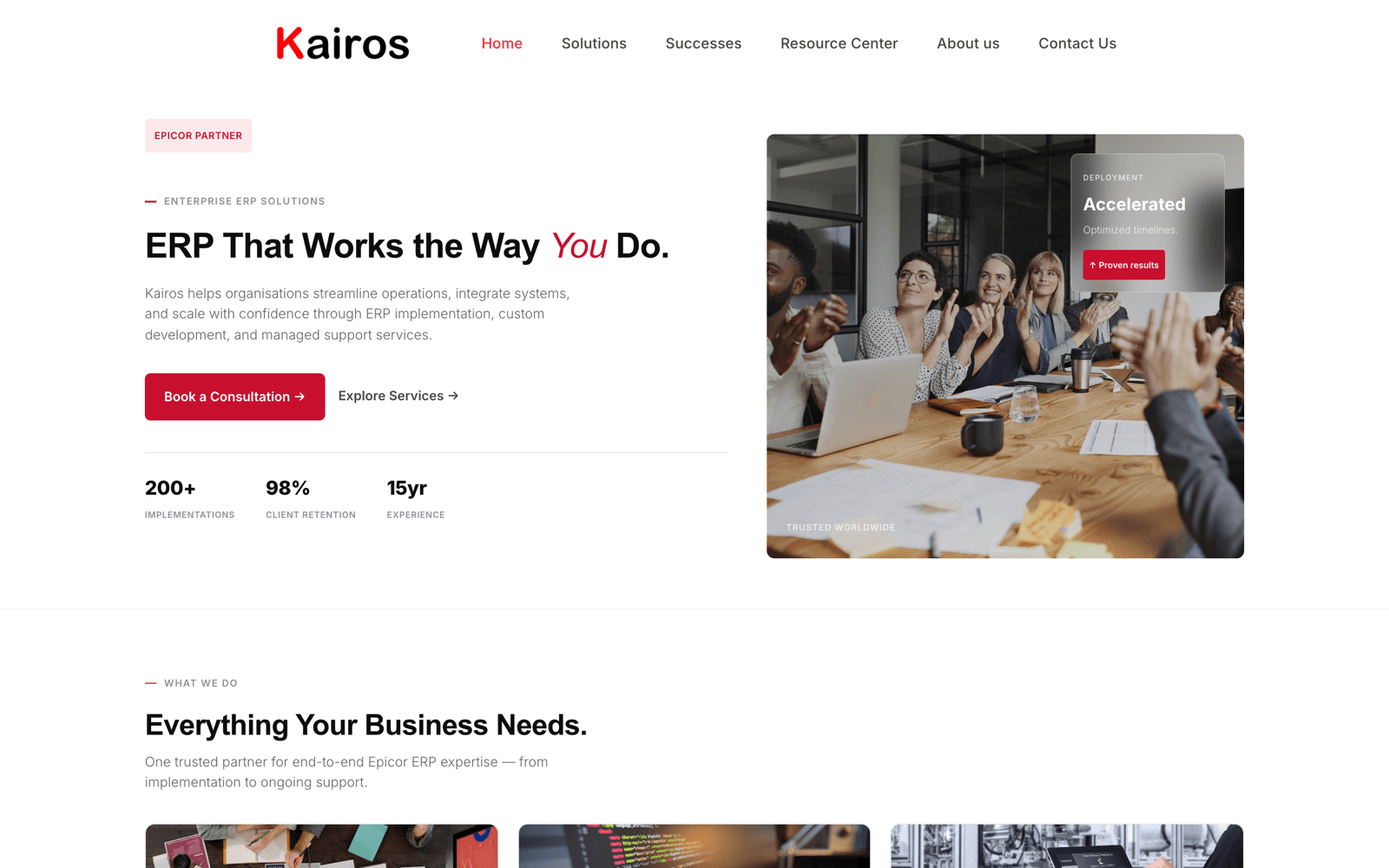 Screenshot of Kairos Business Solutions